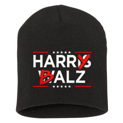 Funny Harris Walz 24 Harry Balz 2024 Meme Kamala Harris Short Acrylic Beanie