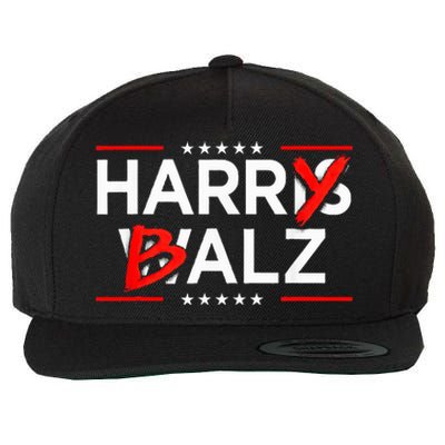 Funny Harris Walz 24 Harry Balz 2024 Meme Kamala Harris Wool Snapback Cap