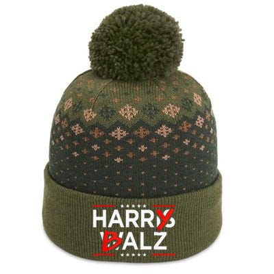 Funny Harris Walz 24 Harry Balz 2024 Meme Kamala Harris The Baniff Cuffed Pom Beanie