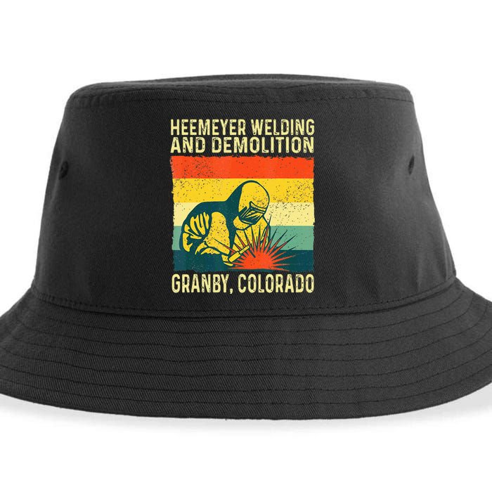 Funny Heemeyer Welding And Demolition Granby Vintage Sustainable Bucket Hat