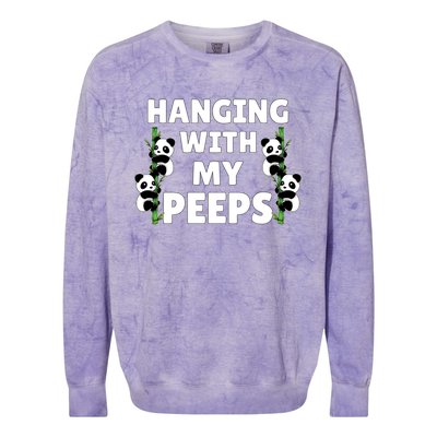 Funny Hanging With My Peeps Panda Gift Colorblast Crewneck Sweatshirt