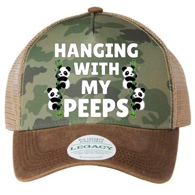 Funny Hanging With My Peeps Panda Gift Legacy Tie Dye Trucker Hat