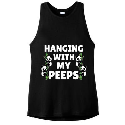 Funny Hanging With My Peeps Panda Gift Ladies PosiCharge Tri-Blend Wicking Tank