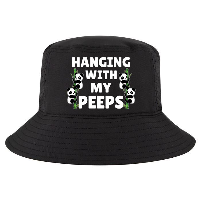 Funny Hanging With My Peeps Panda Gift Cool Comfort Performance Bucket Hat