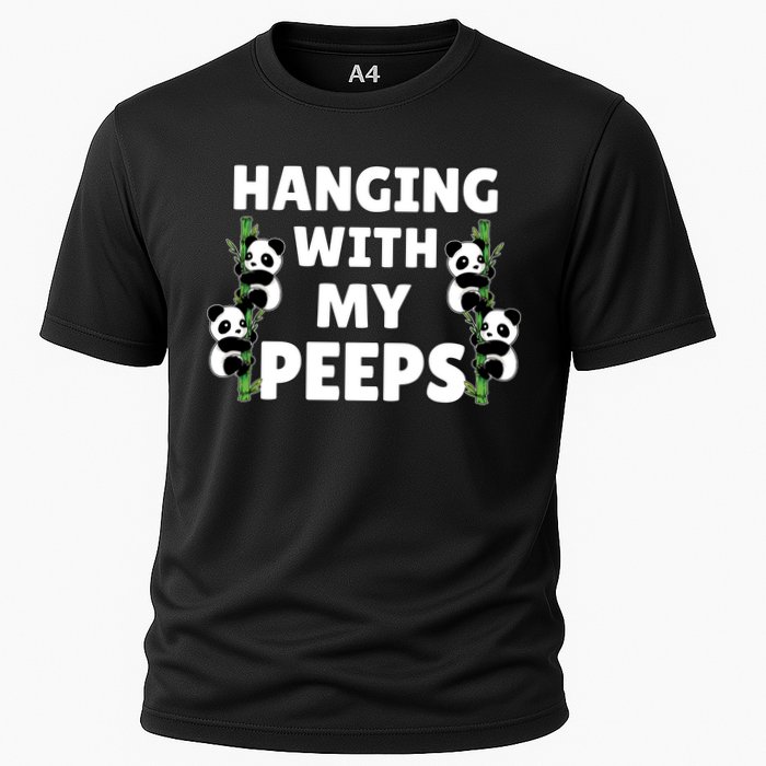Funny Hanging With My Peeps Panda Gift Cooling Performance Crew T-Shirt