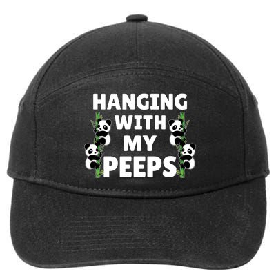 Funny Hanging With My Peeps Panda Gift 7-Panel Snapback Hat