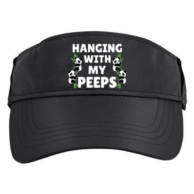 Funny Hanging With My Peeps Panda Gift Adult Drive Performance Visor