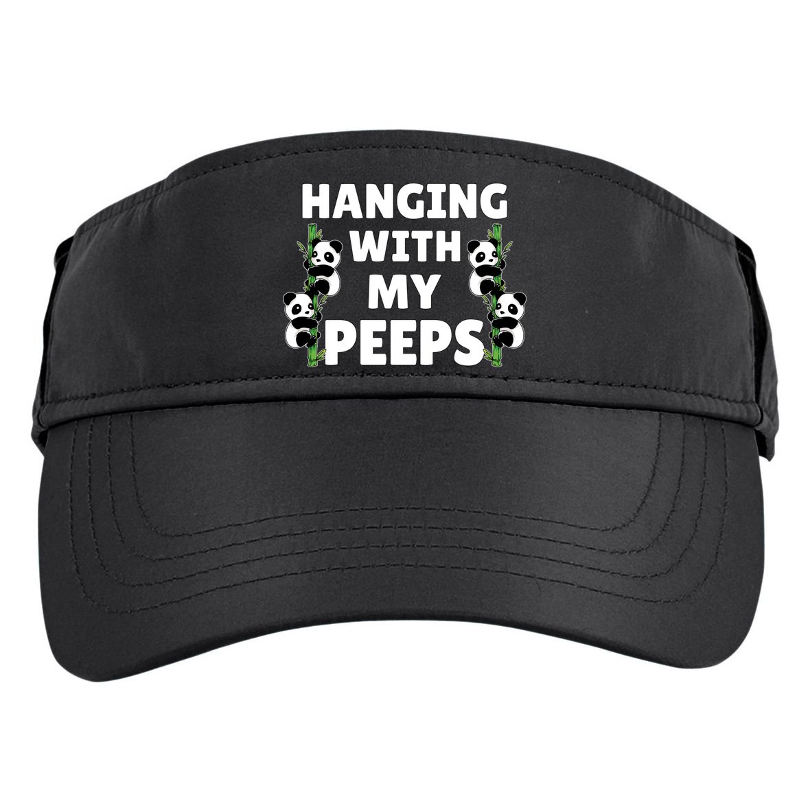 Funny Hanging With My Peeps Panda Gift Adult Drive Performance Visor