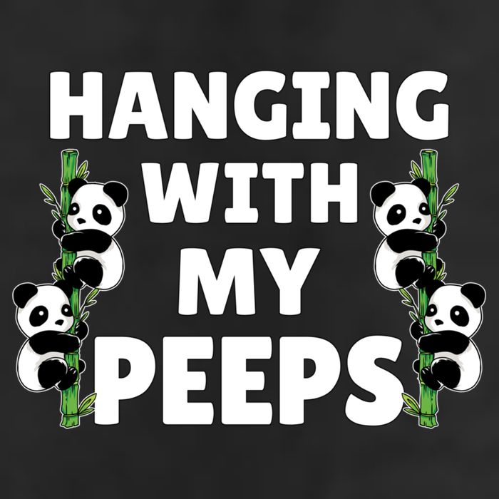 Funny Hanging With My Peeps Panda Gift Adult Drive Performance Visor