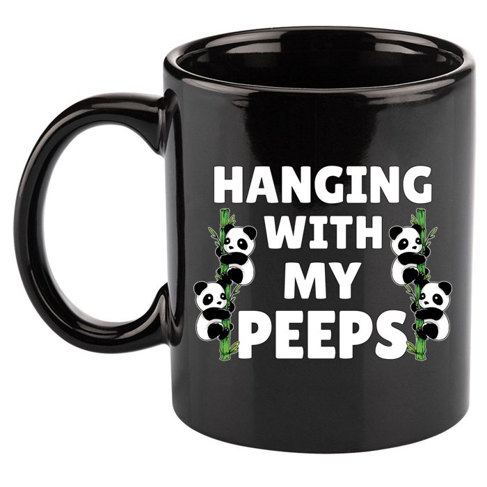 Funny Hanging With My Peeps Panda Gift 11oz C Handle Ceramic Mug