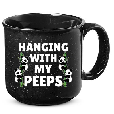 Funny Hanging With My Peeps Panda Gift 15oz Campfire Ceramic Mug