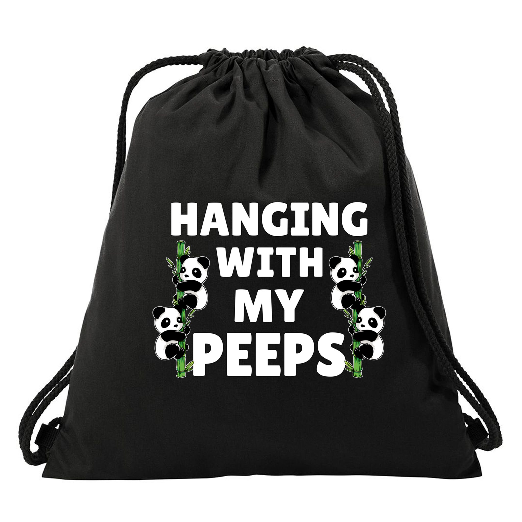 Funny Hanging With My Peeps Panda Gift Drawstring Bag