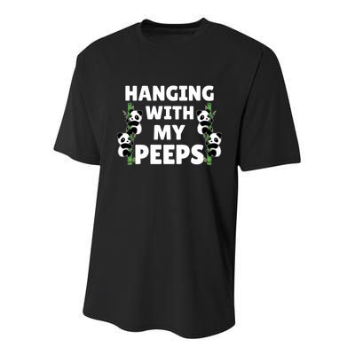 Funny Hanging With My Peeps Panda Gift Youth Performance Sprint T-Shirt