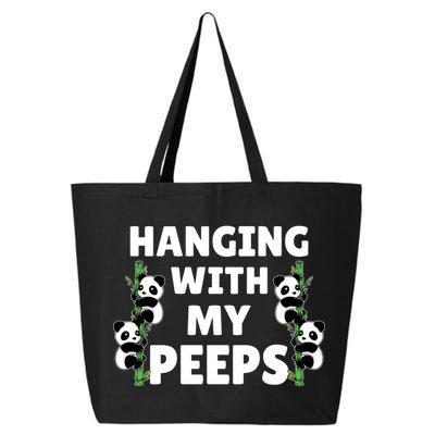 Funny Hanging With My Peeps Panda Gift 25L Jumbo Tote
