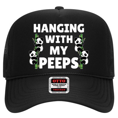 Funny Hanging With My Peeps Panda Gift Trucker Hat