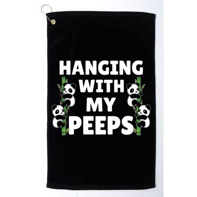 Funny Hanging With My Peeps Panda Gift Golf Towel