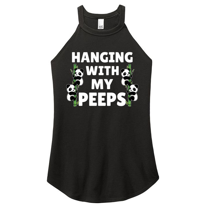 Funny Hanging With My Peeps Panda Gift Women's Perfect Tri Rocker Tank