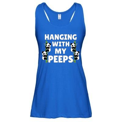 Funny Hanging With My Peeps Panda Gift Ladies Essential Flowy Tank