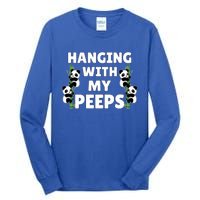 Funny Hanging With My Peeps Panda Gift Tall Long Sleeve T-Shirt