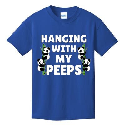 Funny Hanging With My Peeps Panda Gift Kids T-Shirt