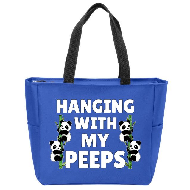 Funny Hanging With My Peeps Panda Gift Zip Tote Bag