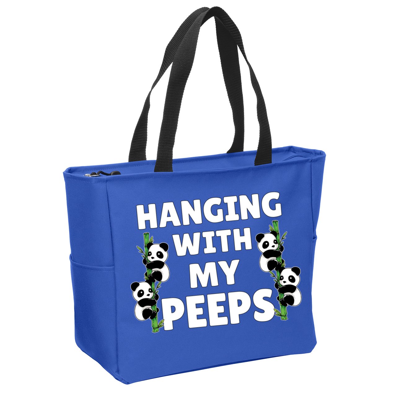 Funny Hanging With My Peeps Panda Gift Zip Tote Bag
