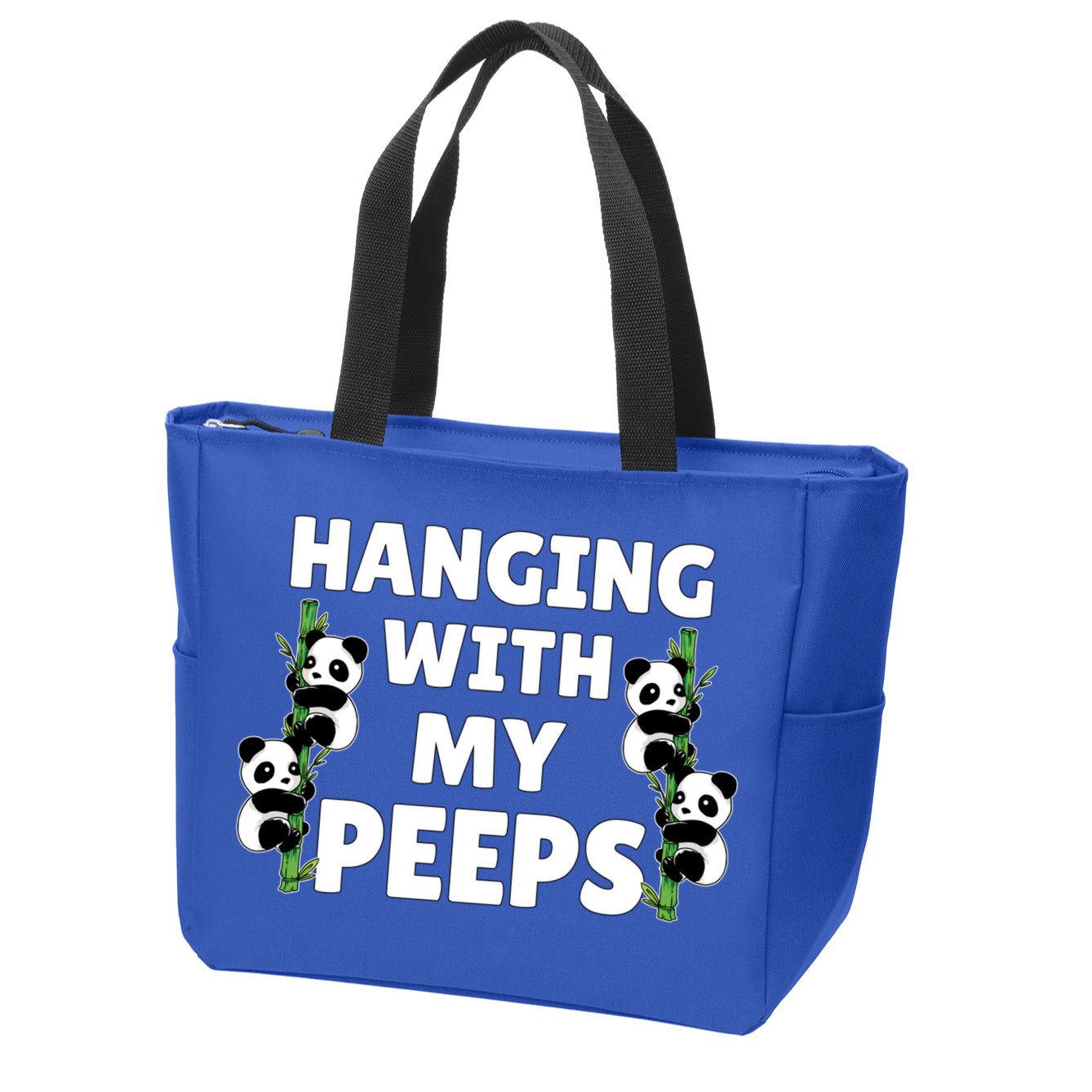Funny Hanging With My Peeps Panda Gift Zip Tote Bag