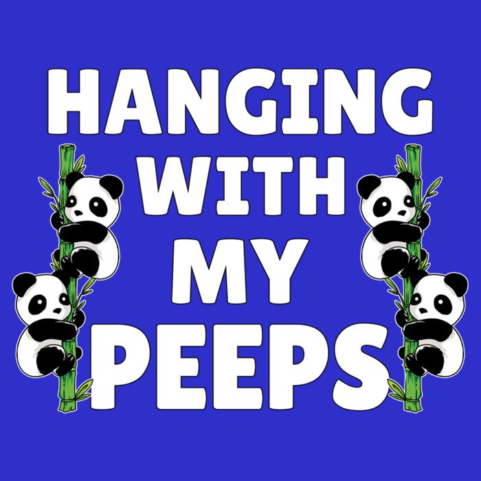 Funny Hanging With My Peeps Panda Gift Zip Tote Bag