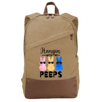 Funny Hangin With My Peeps Easter Bunny Chillin With Peeps Gift Cotton Canvas Backpack