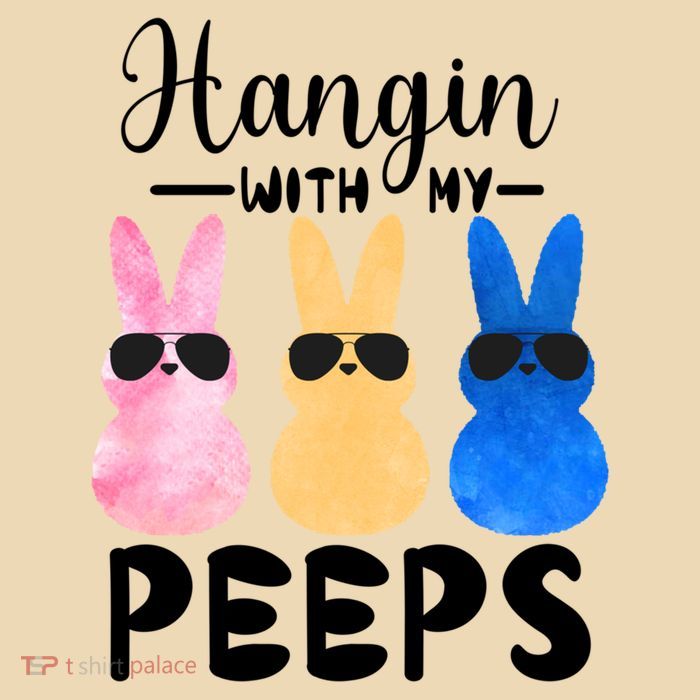 Funny Hangin With My Peeps Easter Bunny Chillin With Peeps Gift Drawstring Bag