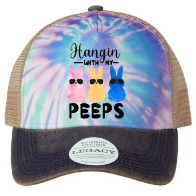 Funny Hangin With My Peeps Easter Bunny Chillin With Peeps Gift Legacy Tie Dye Trucker Hat