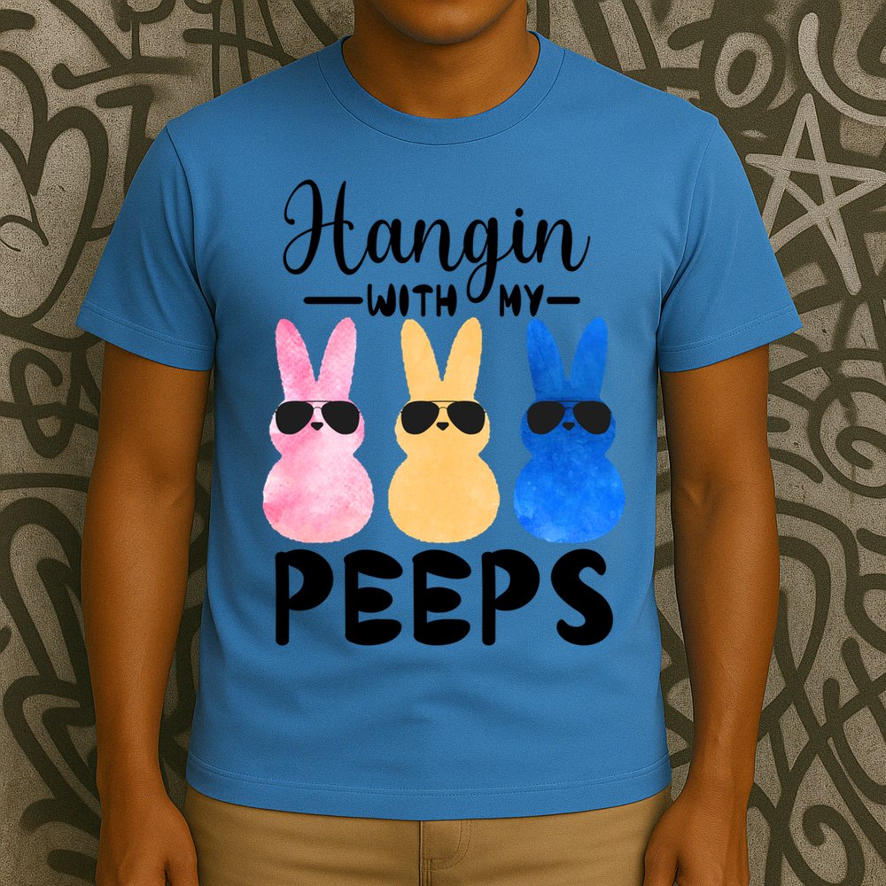 Funny Hangin With My Peeps Easter Bunny Chillin With Peeps Gift T-Shirt