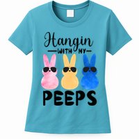 Funny Hangin With My Peeps Easter Bunny Chillin With Peeps Gift Womens T-Shirt