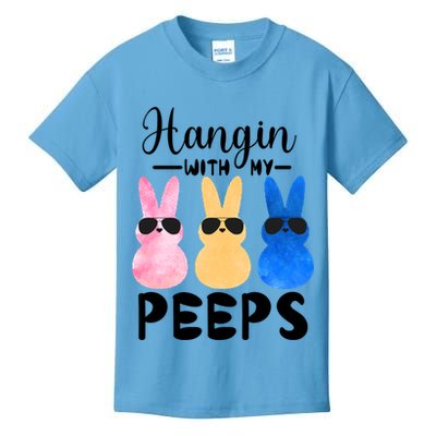 Funny Hangin With My Peeps Easter Bunny Chillin With Peeps Gift Kids T-Shirt