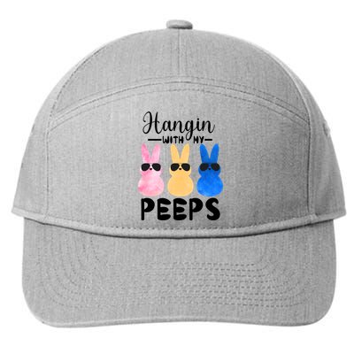 Funny Hangin With My Peeps Easter Bunny Chillin With Peeps Gift 7-Panel Snapback Hat