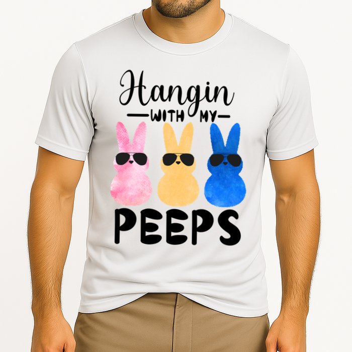 Funny Hangin With My Peeps Easter Bunny Chillin With Peeps Gift Cooling Performance Crew T-Shirt