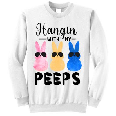 Funny Hangin With My Peeps Easter Bunny Chillin With Peeps Gift Sweatshirt