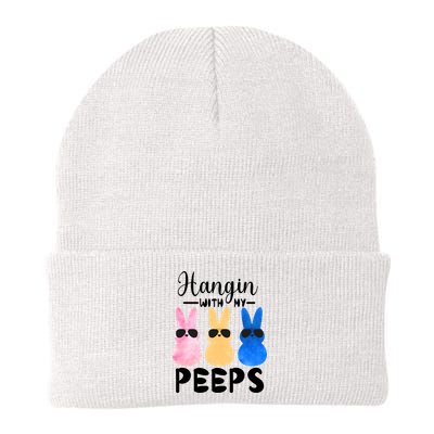 Funny Hangin With My Peeps Easter Bunny Chillin With Peeps Gift Beanie