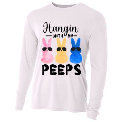Funny Hangin With My Peeps Easter Bunny Chillin With Peeps Gift Cooling Performance Long Sleeve Crew