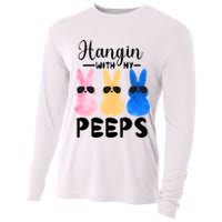 Funny Hangin With My Peeps Easter Bunny Chillin With Peeps Gift Cooling Performance Long Sleeve Crew