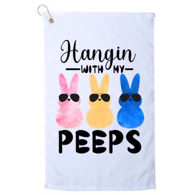 Funny Hangin With My Peeps Easter Bunny Chillin With Peeps Gift Golf Towel