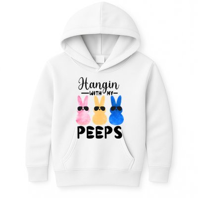 Funny Hangin With My Peeps Easter Bunny Chillin With Peeps Gift Kids Hoodie