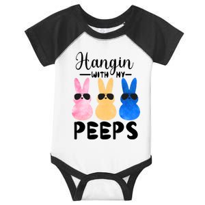 Funny Hangin With My Peeps Easter Bunny Chillin With Peeps Gift Infant Baby Jersey Bodysuit