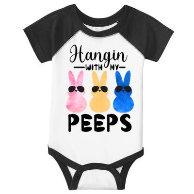 Funny Hangin With My Peeps Easter Bunny Chillin With Peeps Gift Infant Baby Jersey Bodysuit