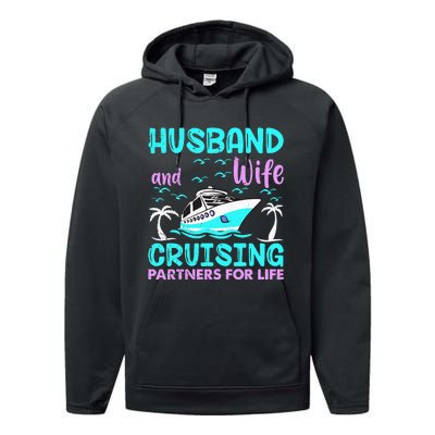 funny Husband Wife Cruising Partners for Life Performance Fleece Hoodie