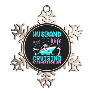 funny Husband Wife Cruising Partners for Life Metallic Star Ornament