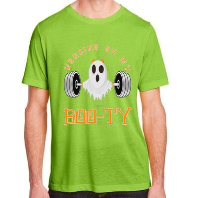 Funny Halloween Workout Gym Working On My Boo Ty Ghost Adult ChromaSoft Performance T-Shirt