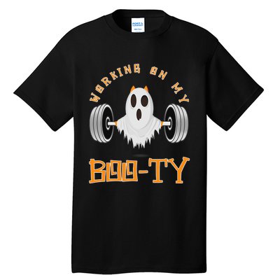 Funny Halloween Workout Gym Working On My Boo Ty Ghost Tall T-Shirt