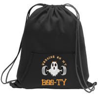 Funny Halloween Workout Gym Working On My Boo Ty Ghost Sweatshirt Cinch Pack Bag