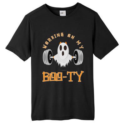 Funny Halloween Workout Gym Working On My Boo Ty Ghost Tall Fusion ChromaSoft Performance T-Shirt